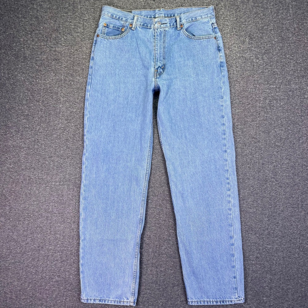 Levis 550 Relaxed Fit Jeans Mens 35x33 Light Blue Tapered Leg Casual High Rise